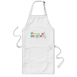 Farbenfrohe Weihnachten Lange Schürze