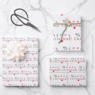Farbenfrohe Weihnachten und Ziermuster, Spaß Geschenkpapier Set