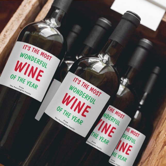 Farbenfrohe Weihnachten Weinetikett (Von Creator hochgeladen)