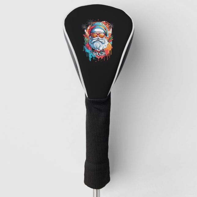 Farbenfrohe Weihnachts Beach Sommerliebhaber Golf Headcover (Vorderseite)