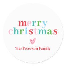 Farbenfrohe Weihnachts Classic Round Sticker