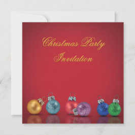 Farbenfrohe Weihnachts-Glitzer-Ornamente Einladung