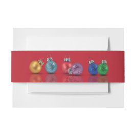 Farbenfrohe Weihnachts-Glitzer-Ornamente Einladungsbanderole