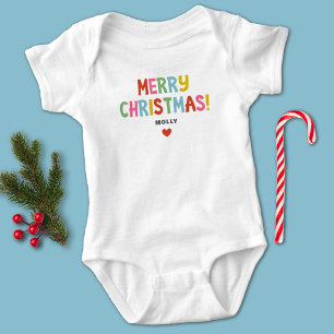 Farbenfrohe Weihnachts-Matching-Familienmädchen Baby Strampler