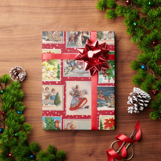 Farbenfrohe Weihnachts-Postkartenverpackung Geschenkpapier (Feiertagsgeschenk)