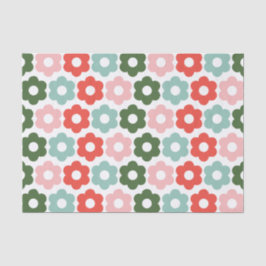 Farbenfrohe Weihnachts Retro Daisy Tissue Seidenpapier
