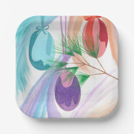 Farbenfrohe Weihnachts-Schmuck-Papierplatten Pappteller