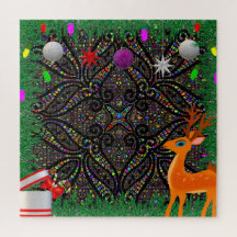 Farbenfrohe Weihnachts- und Neujahrspuzzle