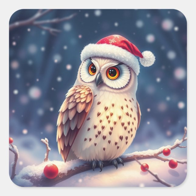 Farbenfrohe Weihnachtsaufkleber Quadratischer Aufkleber (Vorderseite)