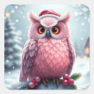 Farbenfrohe Weihnachtsaufkleber Quadratischer Aufkleber