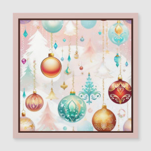 Farbenfrohe Weihnachtsbälle Magnetkarte