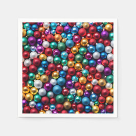Farbenfrohe Weihnachtsballes Ornamente Serviette