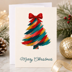 Farbenfrohe Weihnachtsbaum-Feiertagskarte mit Pins Feiertagskarte
