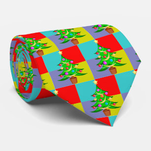 Farbenfrohe Weihnachtsbaum-Krawatte Krawatte