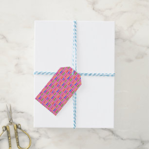 Farbenfrohe Weihnachtsbaum Pop Art Pink Geschenkanhänger