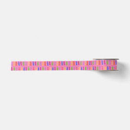 Farbenfrohe Weihnachtsbaum Pop Art Pink Satinband