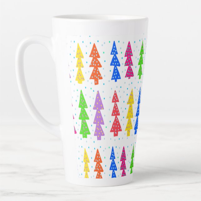 Farbenfrohe Weihnachtsbaum Pop Kunst, Kultur Milchtasse (Links)