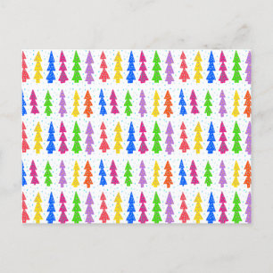Farbenfrohe Weihnachtsbaum Pop Kunst, Kultur Postkarte