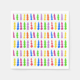 Farbenfrohe Weihnachtsbaum Pop Kunst, Kultur Serviette