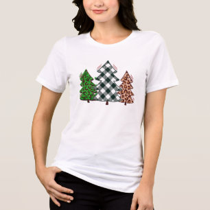 Farbenfrohe Weihnachtsbaum T - Shirt, Weihnachten Tri-Blend Shirt