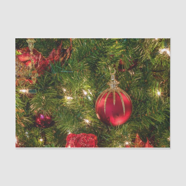Farbenfrohe Weihnachtsbaum und Ornamente Seidenpapier (Vorderseite)