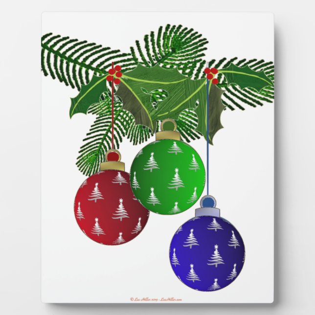 Farbenfrohe Weihnachtsbaumdekorationen Fotoplatte (Vorderseite)