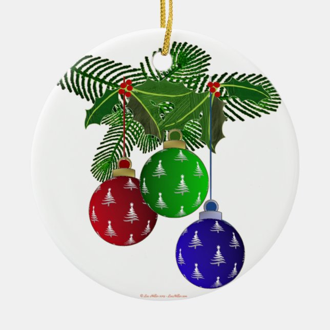 Farbenfrohe Weihnachtsbaumdekorationen Keramik Ornament (Vorne)