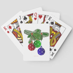 Farbenfrohe Weihnachtsbaumdekorationen Spielkarten