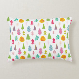 Farbenfrohe Weihnachtsbäume Dekokissen