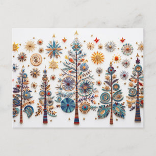 Farbenfrohe Weihnachtsbäume für Weihnachten Postkarte