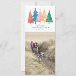 Farbenfrohe Weihnachtsbäume Vertikal 2 Foto Famili Karte
