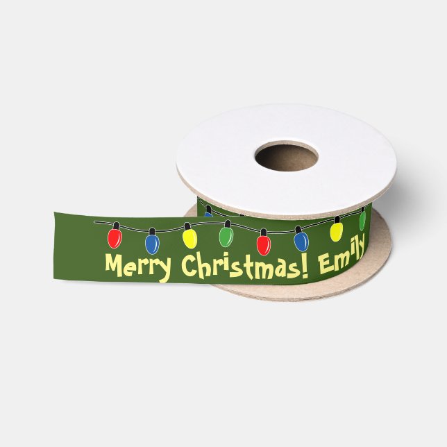 Farbenfrohe Weihnachtsbäumlampe, kundenspezifisch Satinband (Spule)