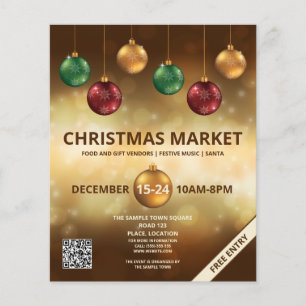 Farbenfrohe Weihnachtsbaummöbel - Weihnachtsmarkt Flyer