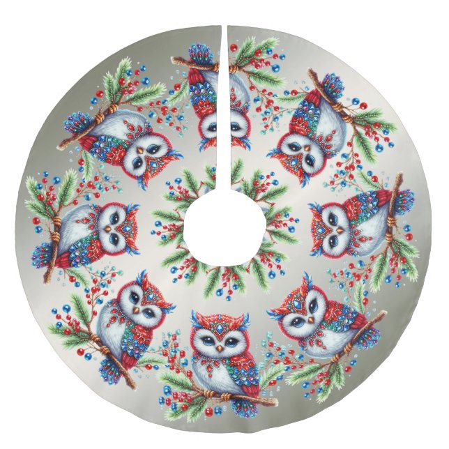 Farbenfrohe Weihnachtsbaumrock Polyester Weihnachtsbaumdecke (Vorderseite)