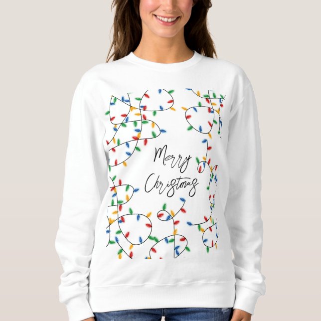 Farbenfrohe Weihnachtsbeleuchtung Muster Sweatshirt (Vorderseite)