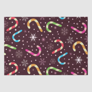 Farbenfrohe Weihnachtscaninen mit Schneeflocken Seidenpapier