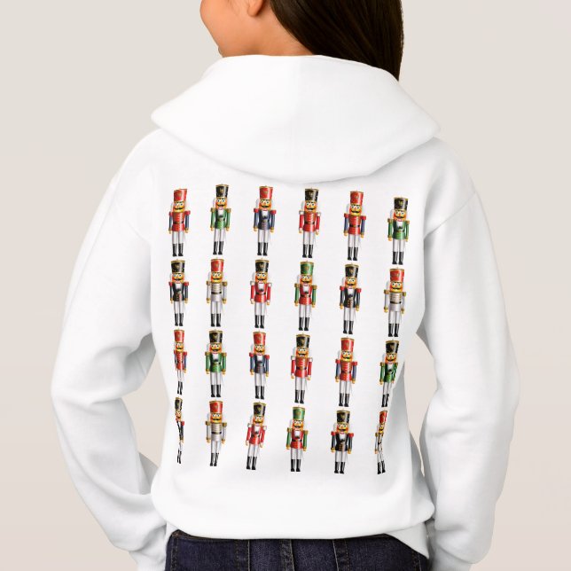 Farbenfrohe Weihnachtscreme-Spielzeugsoldaten Hoodie (Rückseite)