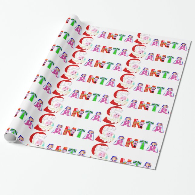 Farbenfrohe Weihnachtsdekoration Geschenkpapier (Ungerollt)