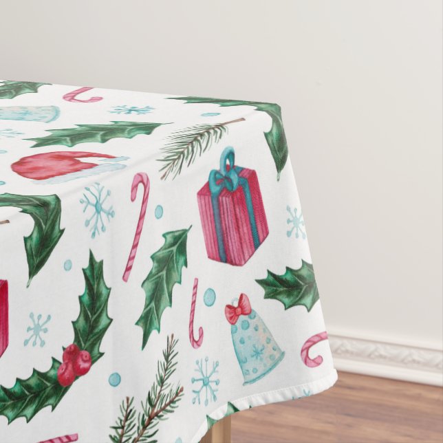 Farbenfrohe Weihnachtsdekorationen Tischdecke (Beispiel)