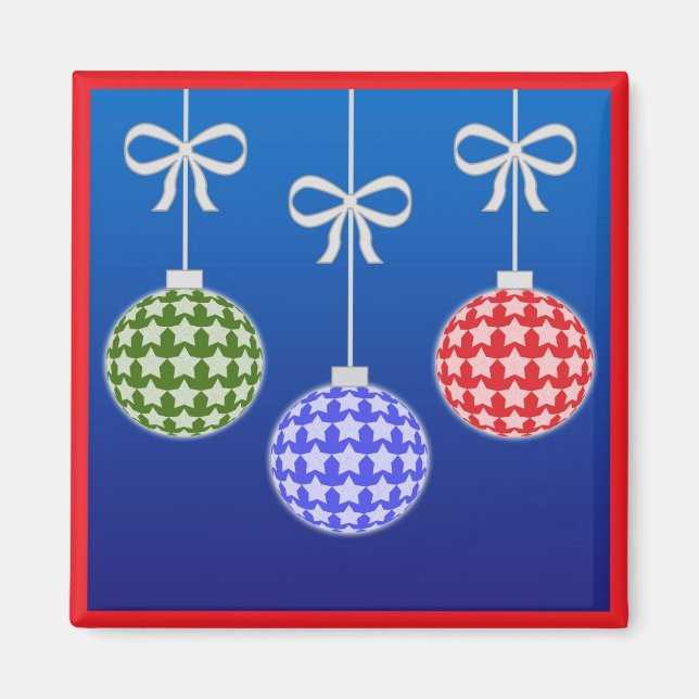 Farbenfrohe Weihnachtsdekorationsmagnete Magnet (Vorne)