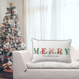 Farbenfrohe Weihnachtsfamilie Lendenkissen