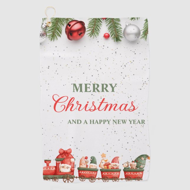 Farbenfrohe Weihnachtsfeier Golfhandtuch (Vorderseite)