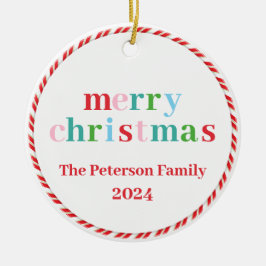 Farbenfrohe Weihnachtsfeier Keramik Ornament