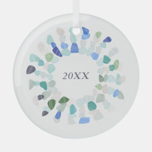 Farbenfrohe Weihnachtsfeiertage Ornament Aus Glas