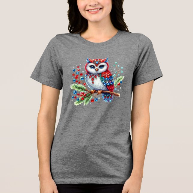 Farbenfrohe Weihnachtsfeiertage T - Shirt der Frau (Vorderseite)