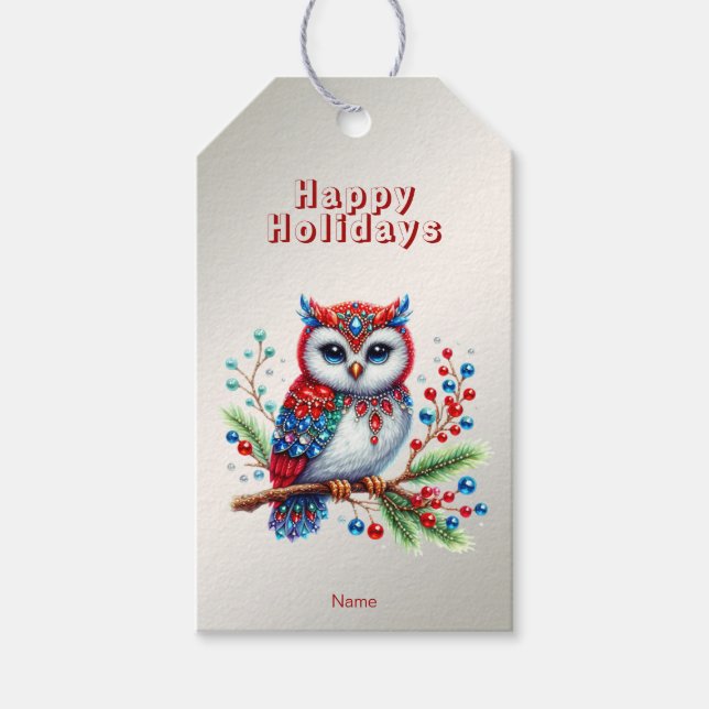 Farbenfrohe Weihnachtsgeschenke Geschenkanhänger (Vorderseite)