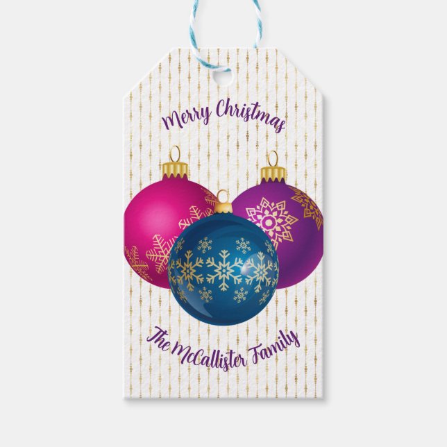 Farbenfrohe Weihnachtsgeschenke Geschenkanhänger (Vorderseite)