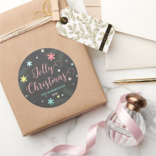 Farbenfrohe Weihnachtsgeschenke Runder Aufkleber