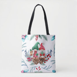 Farbenfrohe Weihnachtsgnomen Tasche
