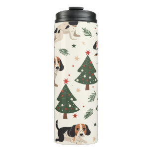 Farbenfrohe Weihnachtshunde – Lustiges Weihnachtsg Thermosbecher